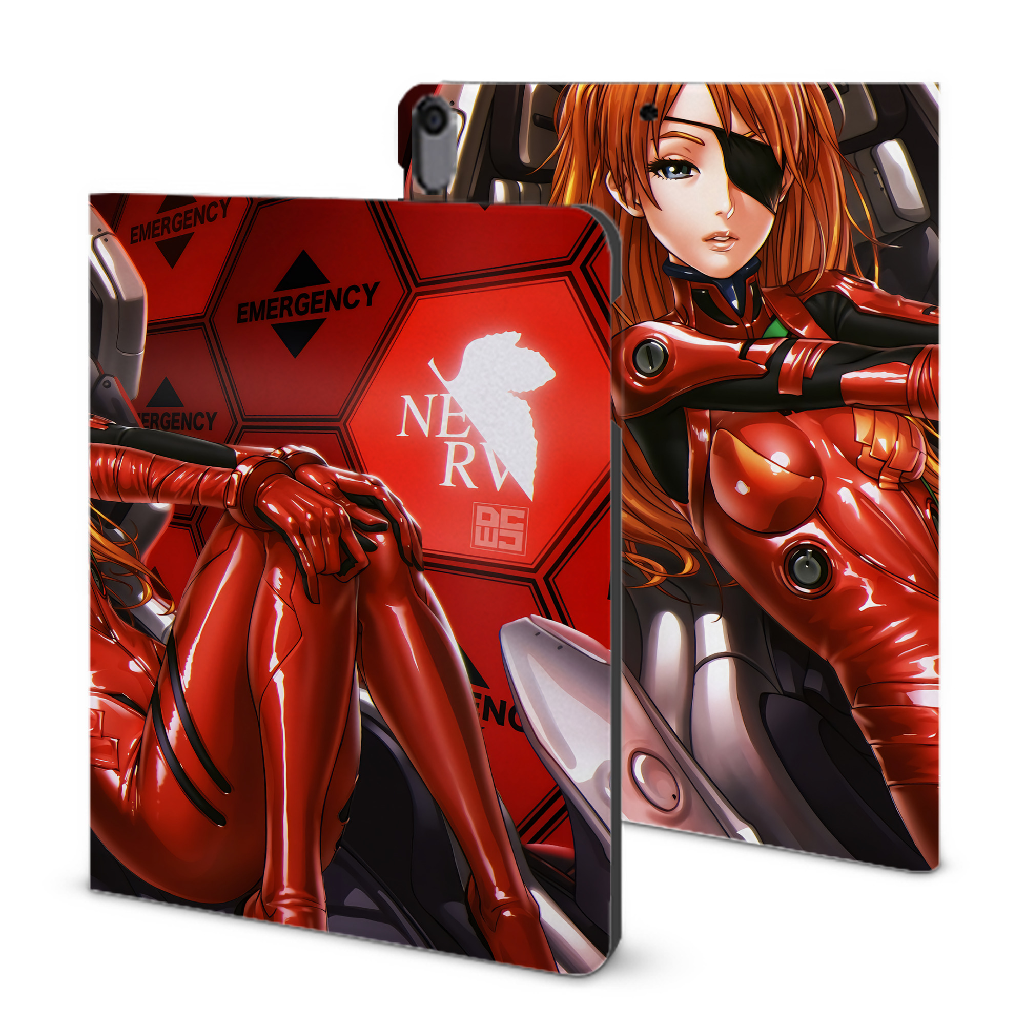 （画像用） EVA 新世紀エヴァンゲリオン IPad ケース ブック型 PUレザー TPU 耐衝撃 軽量 薄型 ペン収納なし 全面保護 IPad 各モデル対応